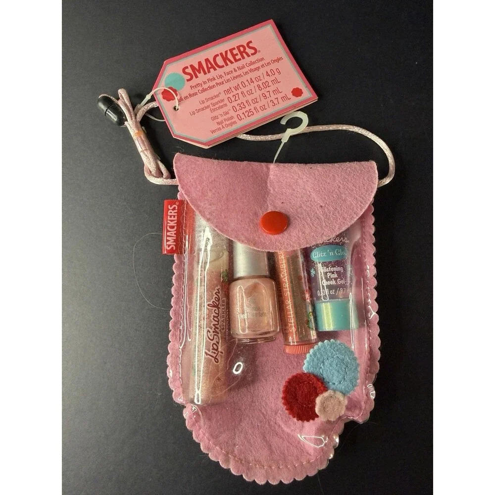 Bonne Bell Lip Smacker SPretty in Pink Collection  Strawberry 4 Piece Lip & Nail
